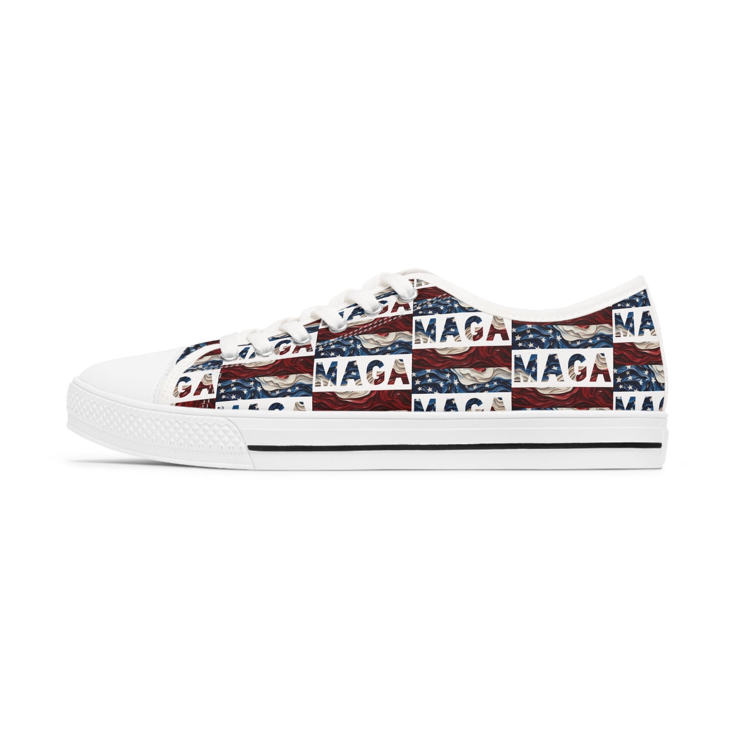 MAGA Trump Red white and blue All Over Print Women's Low Top Sneakers
