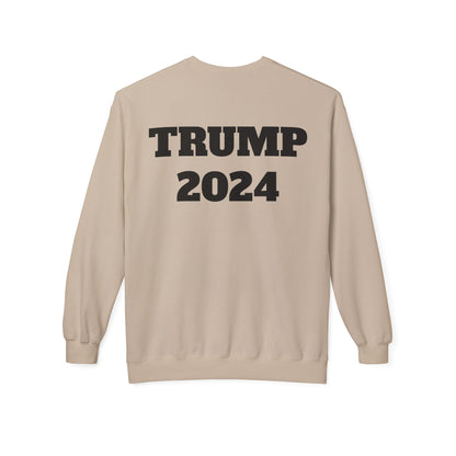 New Year New President Trump 2024 Unisex Midweight Cotton Blend Soft style Fleece Crewneck Sweatshirt Choose Color