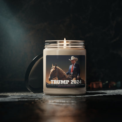 Cowboy Trump 2024 Scented Soy Glass Jar Candle 9oz
