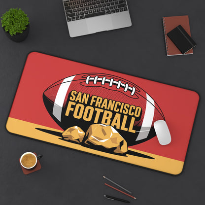 San Francisco Football High Definition Print Non Slip Desk Mat Office Home Mouse Pad Sports Fan Gift Ultra Smooth Surface Rubber Backing
