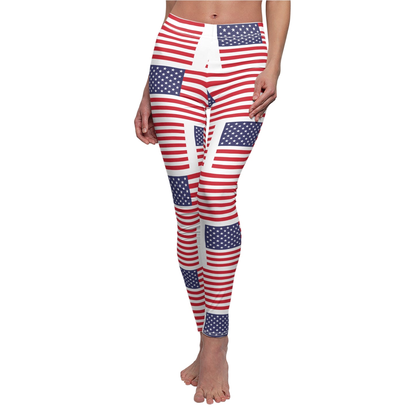 Never Enough American Flags Women's Casual Leggings