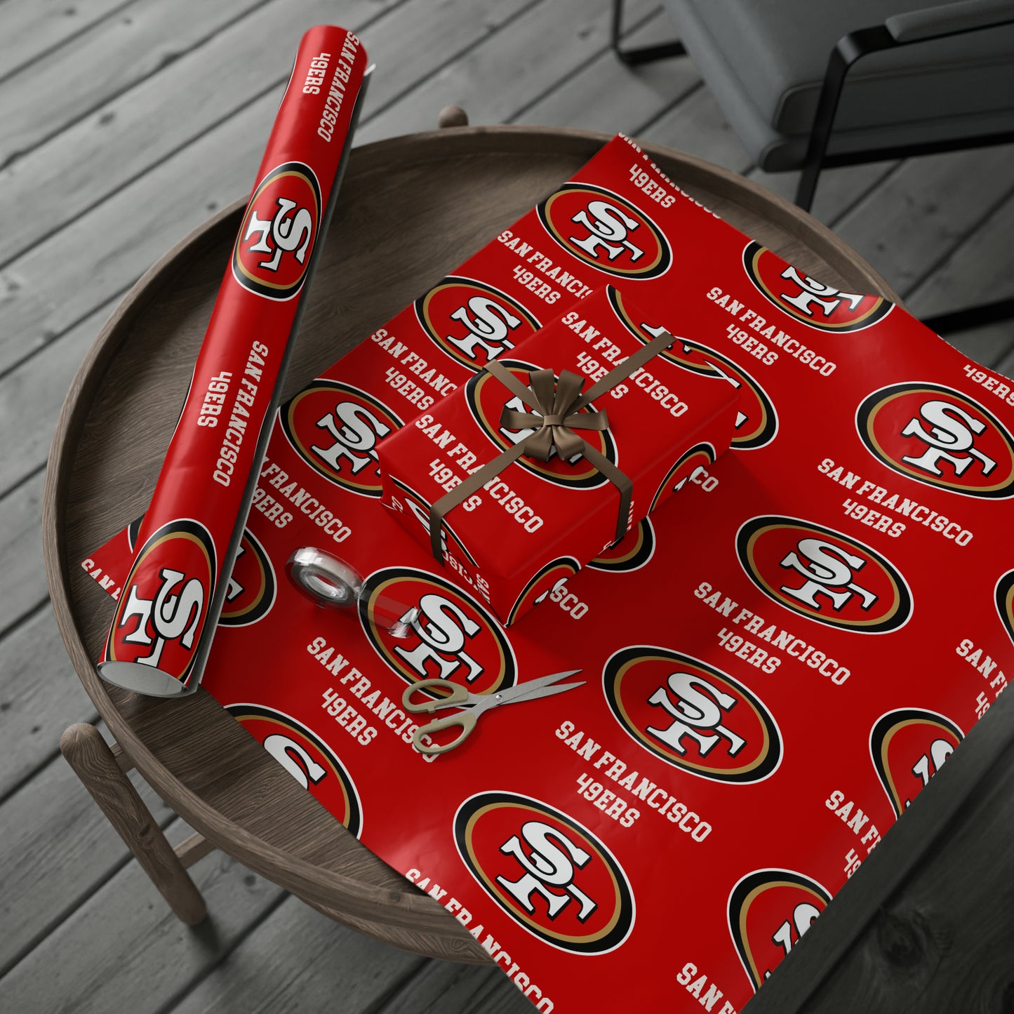 San Francisco 49ers Red NFL Football Birthday Gift Wrapping Papers Holiday