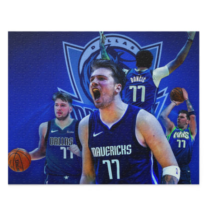 Luka Doncic Dallas Mavs – Hartholz-Puzzle „Basketball“ mit 252 oder 500 Teilen