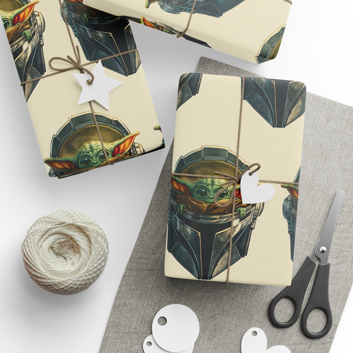Baby Yoda Grogu Wars Mandalorian holiday present Birthday Gift Wrapping Papers