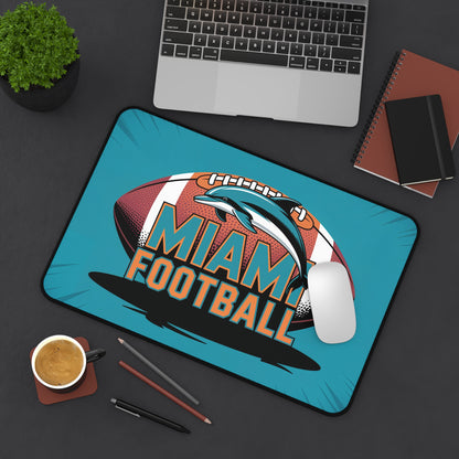 Miami Football High Definition Print Non Slip Desk Mat Office Home Mouse Pad Sports Fan Gift Ultra Smooth Surface Rubber Backing