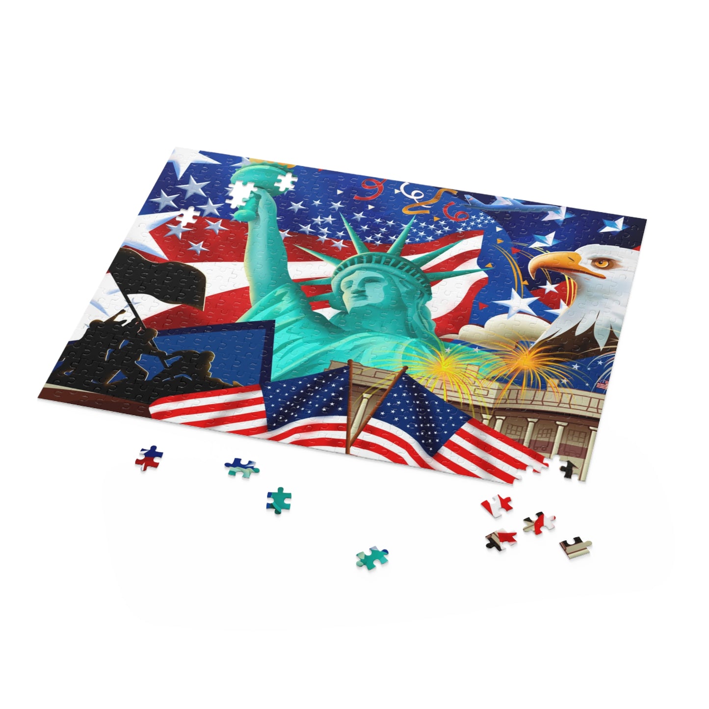 God Bless America Freedom  (252 or 500 Piece) High Quality Thick Puzzle Game