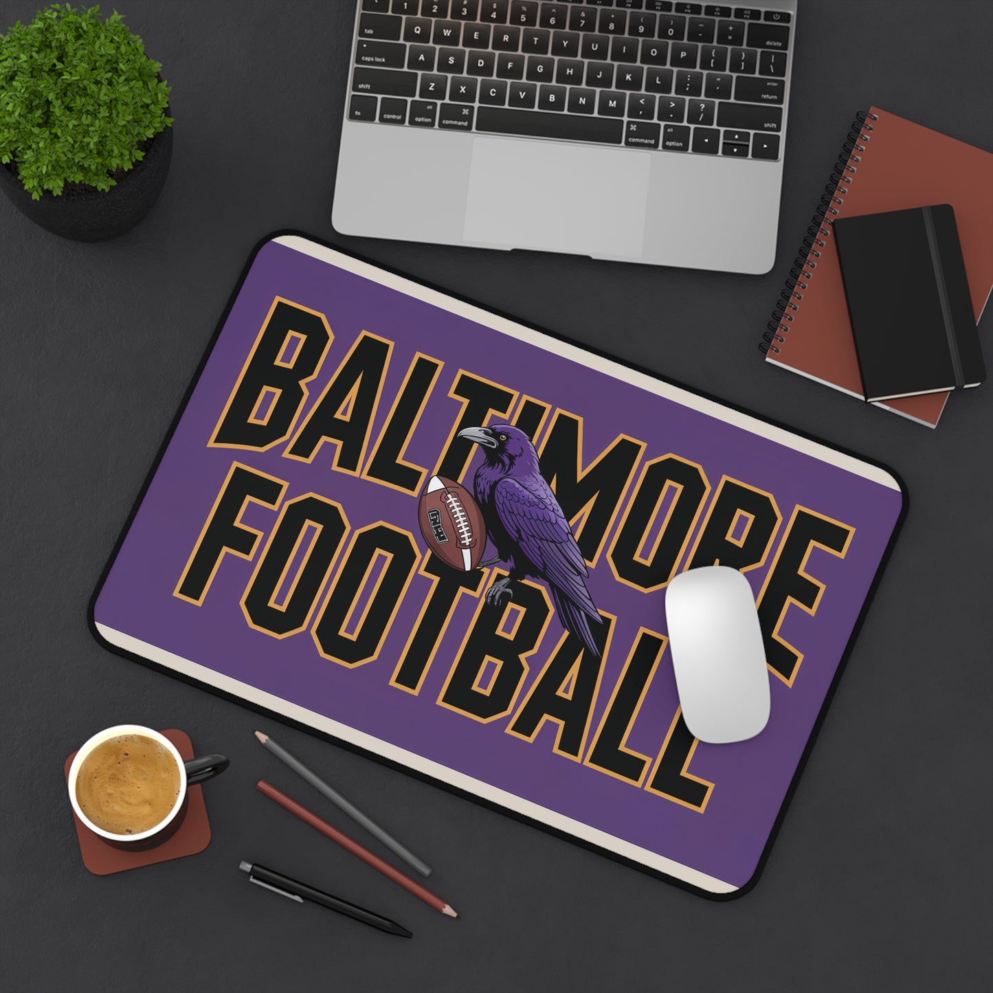 Baltimore Football High Definition Print Non Slip Desk Mat Office Home Mouse Pad Sports Fan Gift Ultra Smooth Surface Rubber Backing