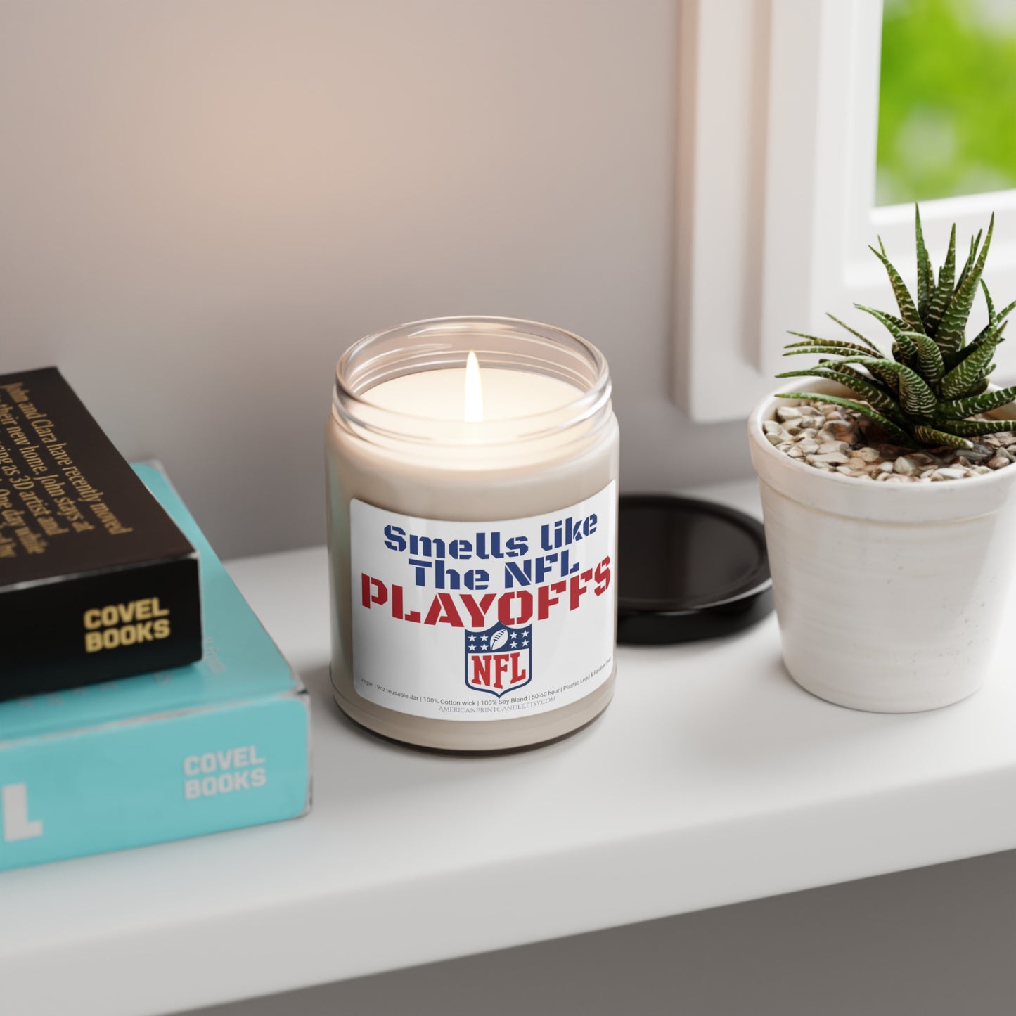 Smells like the NFL Playoffs Scented Soy Candle 9oz Football