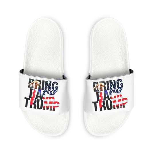 Women's Bring Back Trump 2024 MAGA Comfy PU Slide Sandals