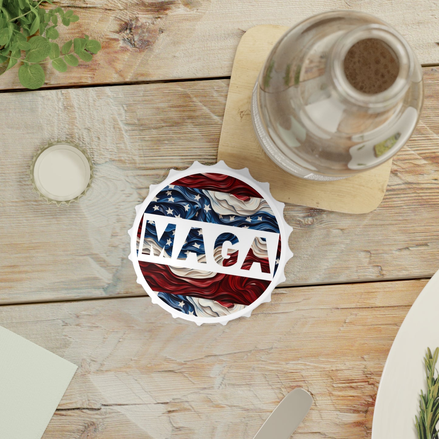 MAGA Red White and Blue America Trump Bottle and Can Opener