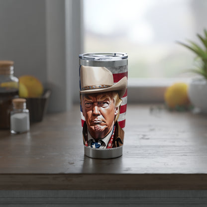 Cowboy Trump American Flag Stainless Vagabond 20oz Tumbler