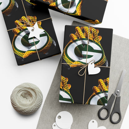 Green Bay Packers Gloves Birthday Gift Wrapping Paper football Holiday