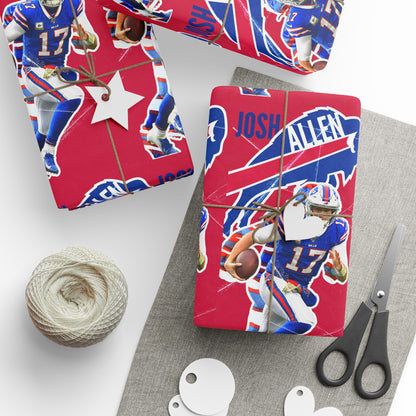 Josh Allen Buffalo Bills NFL Football Birthday Graduation Gift Wrapping Paper Holiday