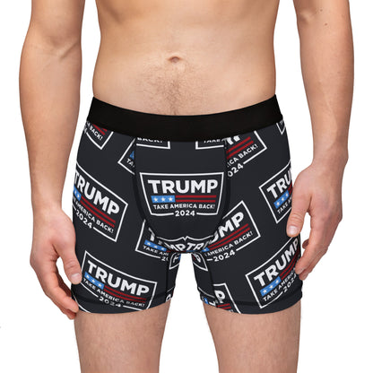 Trump 2024 Take America Back Black MAGA All over Men's Boxer Briefs Underwear