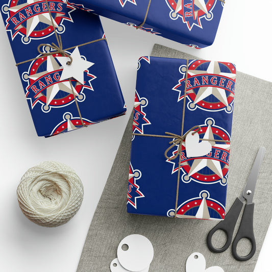 Texas Rangers Baseball MLB Birthday Gift Wrapping Paper Holiday Sports