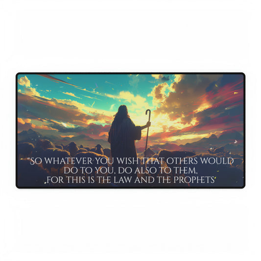 Jesus Christ Matthew 7:12 religious Spiritual Faith Christian High Definition Desk Mat Mousepad