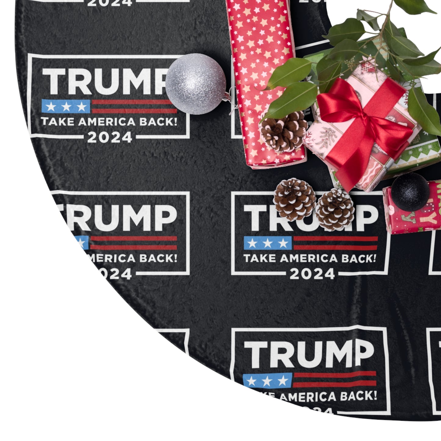 Trump Take America back MAGA soft and plush Holiday Tree Skirts