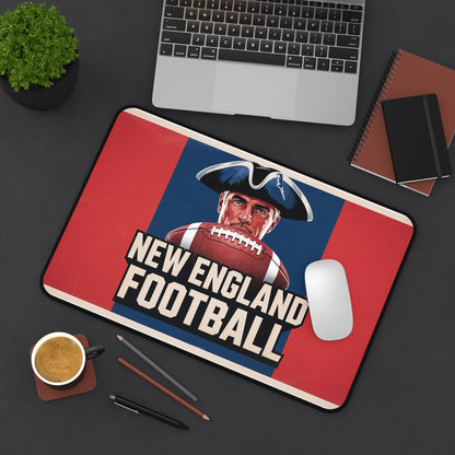 New England Football High Definition Print Non Slip Desk Mat Office Home Mouse Pad Sports Fan Gift Ultra Smooth Surface Rubber Backing