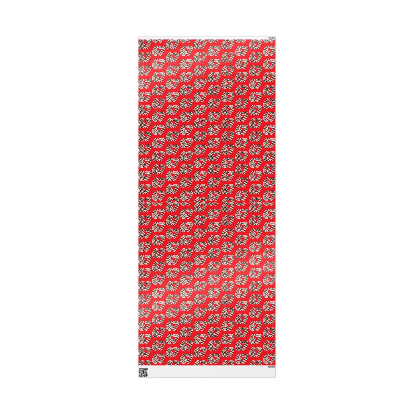 67 Candy Cane Red Merry Christmas meme Wrapping Papers - Santa Cartoon Funny Gift Wrap, Holiday Present, Six Seven