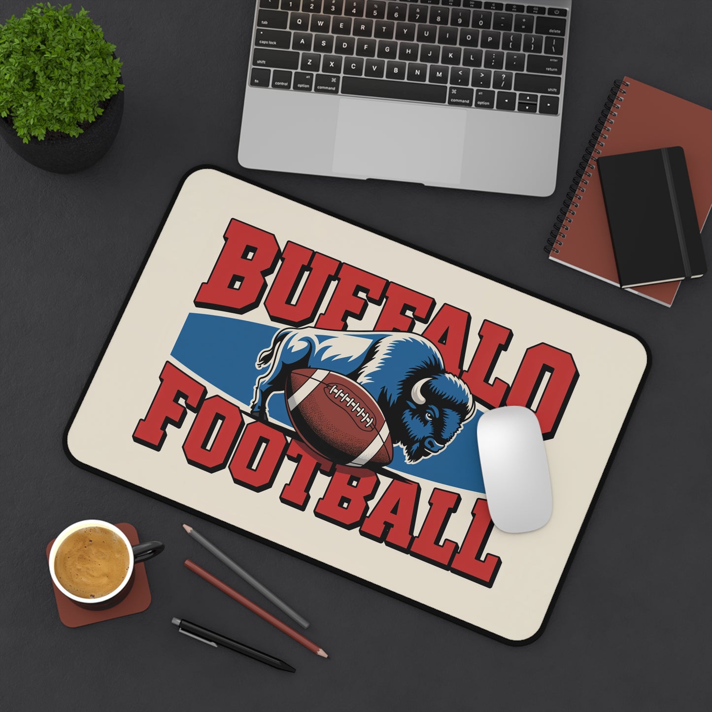 Buffalo Football High Definition Print Non Slip Desk Mat Office Home Mouse Pad Sports Fan Gift Ultra Smooth Surface Rubber Backing