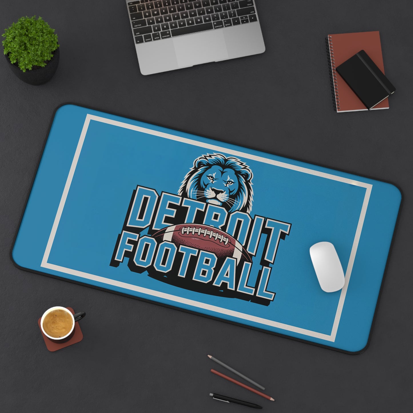 Detroit Football High Definition Print Non Slip Desk Mat Office Home Mouse Pad
