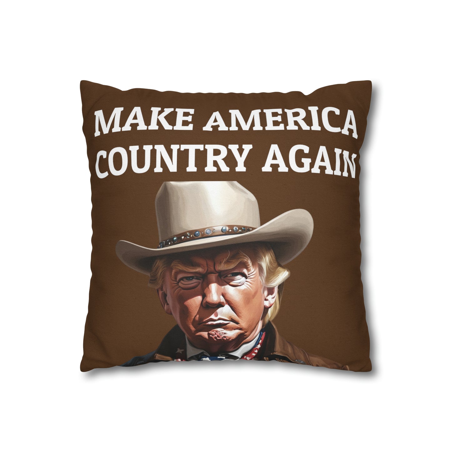 Make America Country Again Cowboy Trump 2-sided Throw Pillow Case