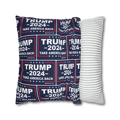 Trump 2024 Take America Back Blue Throw Pillow Case