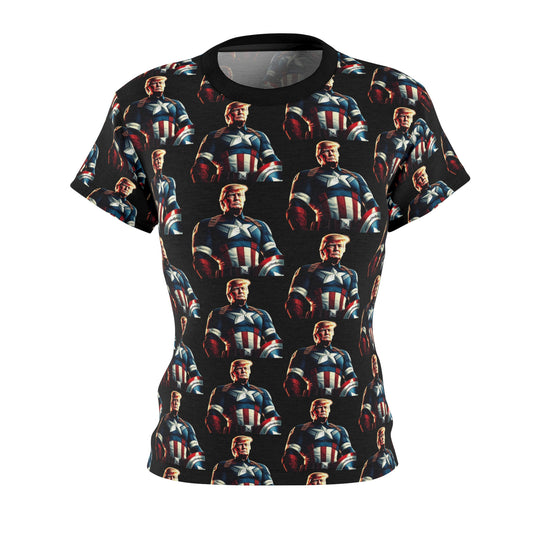 Captain Trump America Damen Cut &amp; Sew T-Shirt MAGA