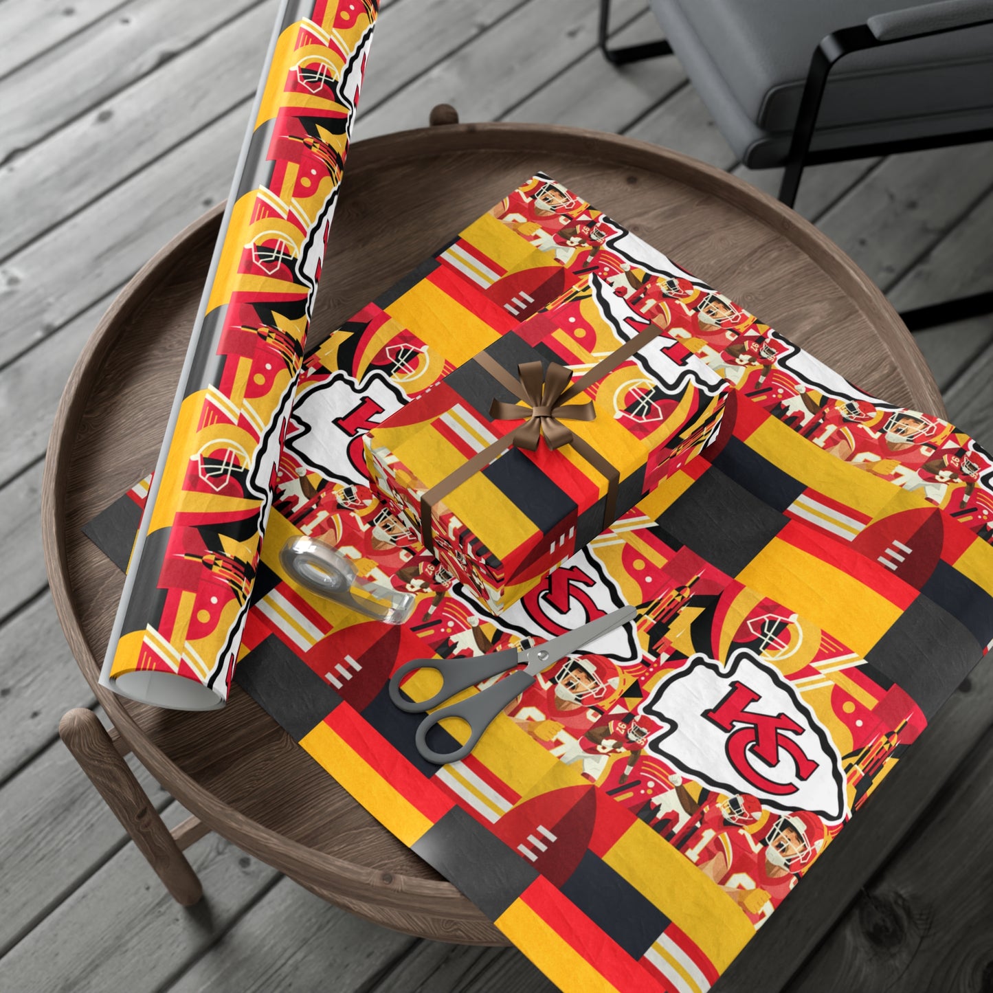 Kansas City Chiefs NFL Christmas Holiday Gift Wrapping Papers Matte or Satin