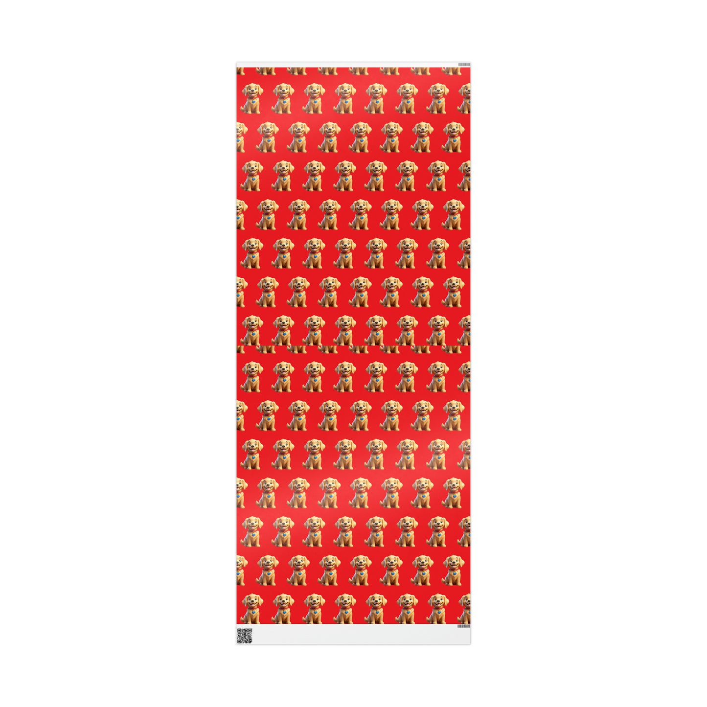 Golden Retriever Lab Puppy Red Birthday Gift Present Holiday Wrapping Paper