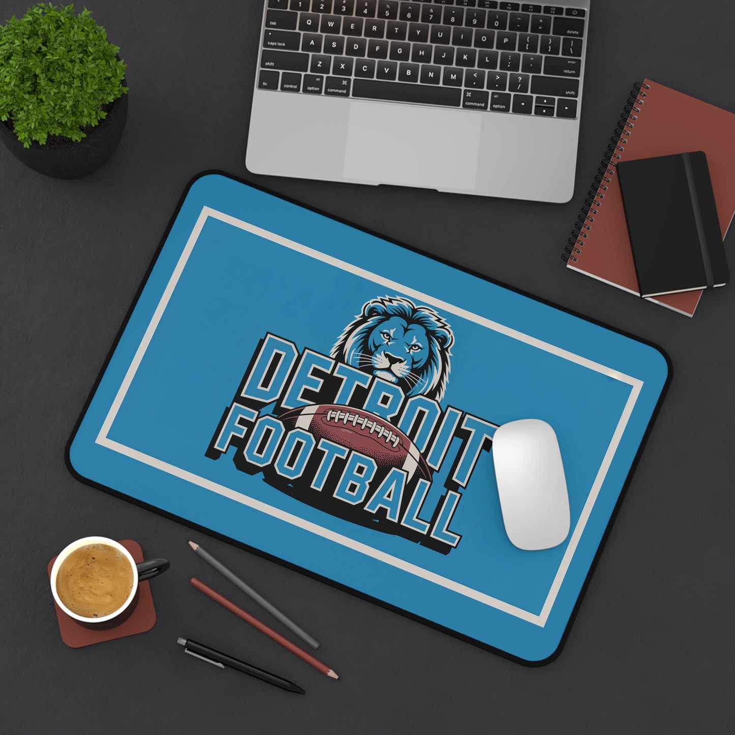 Detroit Football High Definition Print Non Slip Desk Mat Office Home Mouse Pad