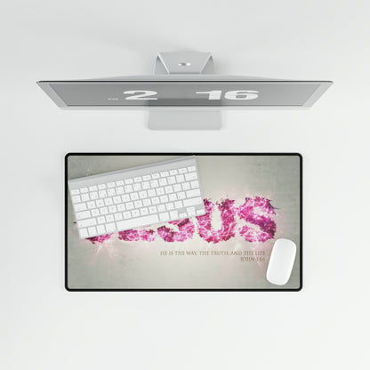 Jesus Pink religious Spiritual Faith Christian High Definition Desk Mat Mousepad