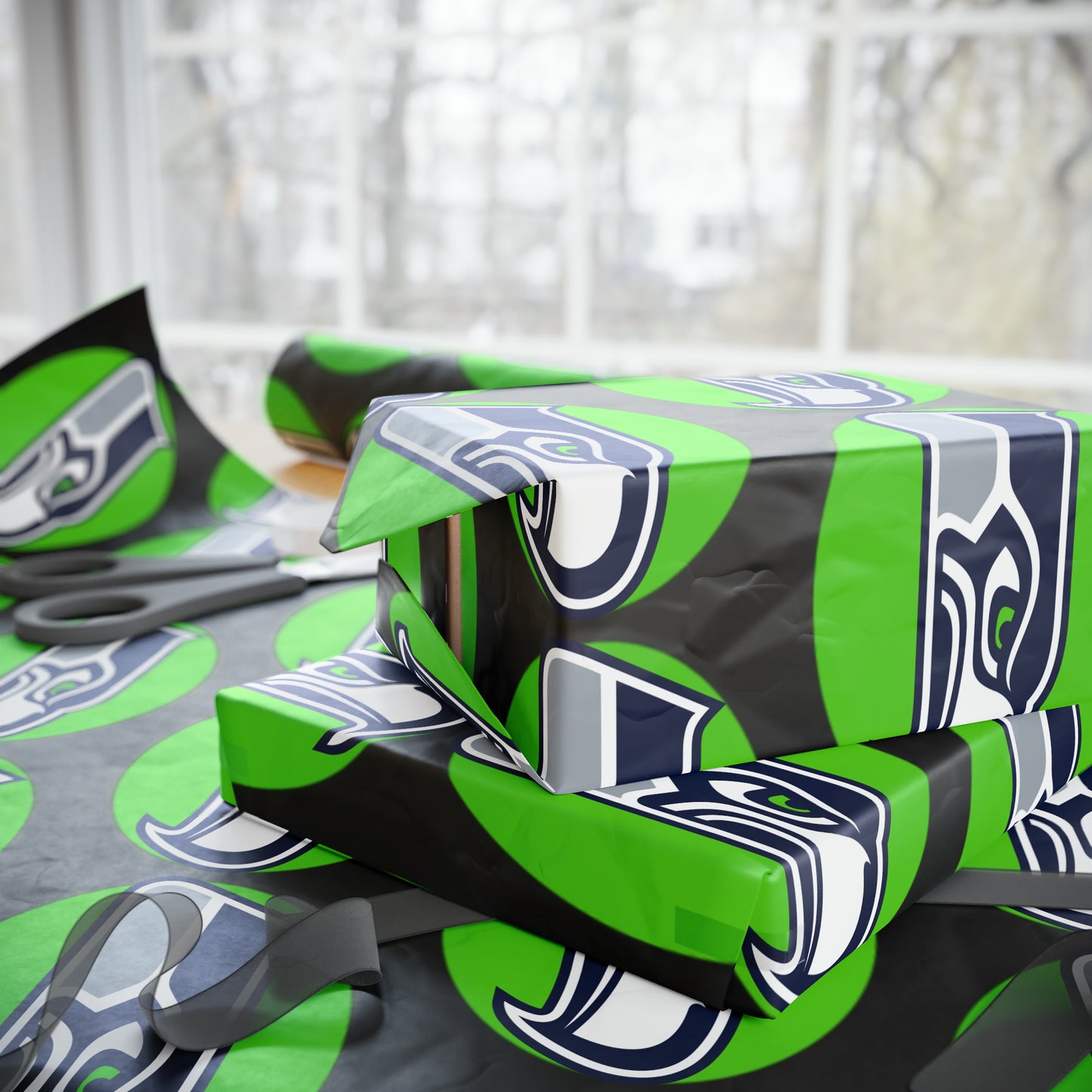 Seattle Seahawks NFL Football Birthday Gift Wrapping Paper Holiday