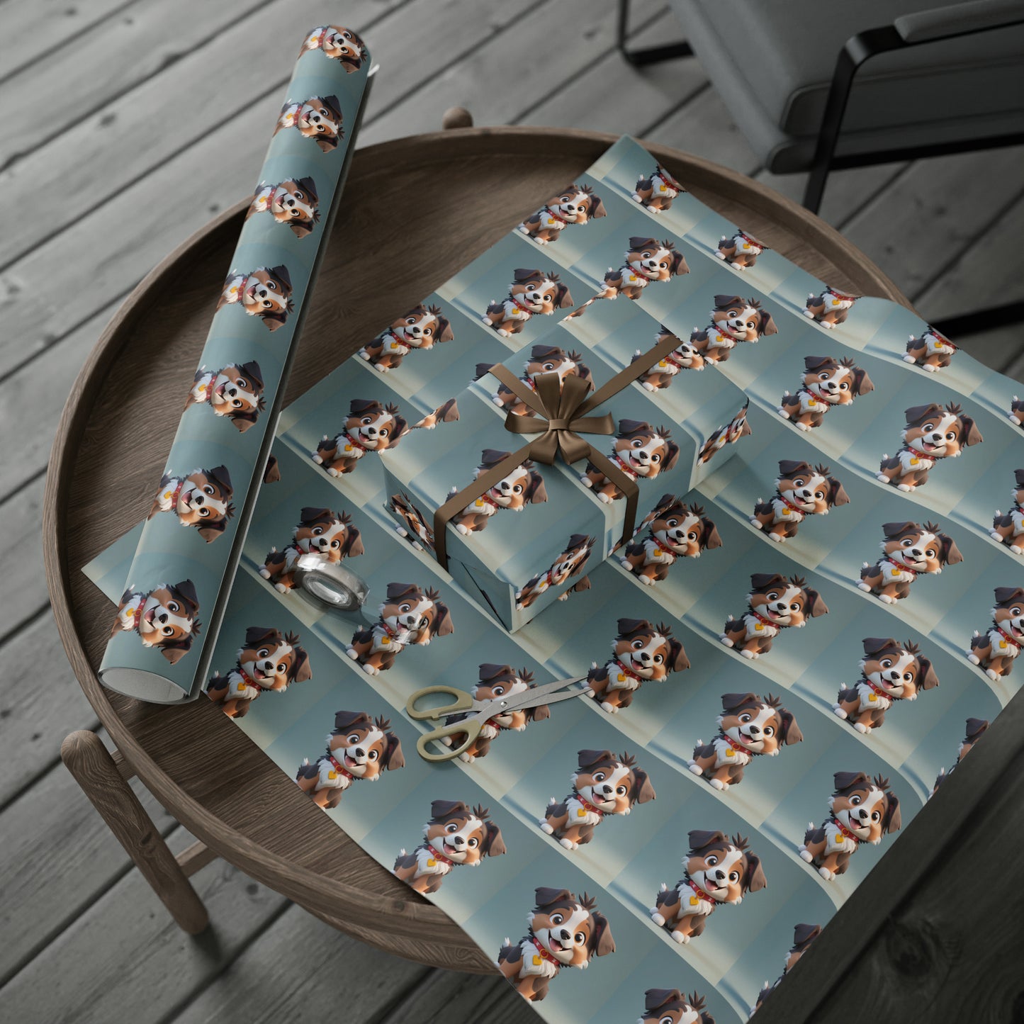 Australian Shepard Gray Birthday Gift Present Holiday Wrapping Paper Dog