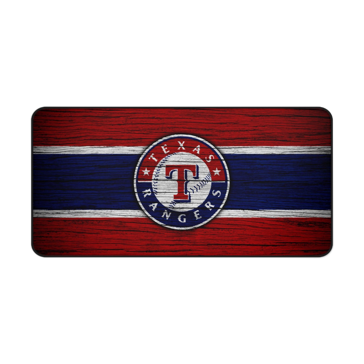 Texas Rangers Woodgrain MLB Baseball High Definition Desk Mat