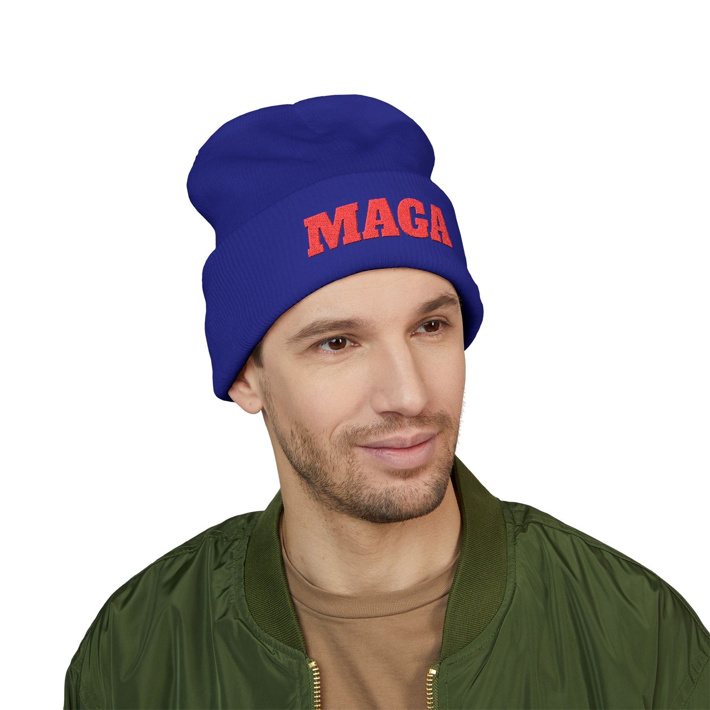 MAGA Embroidered Cuffed Beanie — Classic Knit Winter Hat