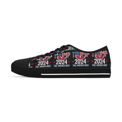Trump 2024 Take America Damen-Low-Top-Sneaker mit Allover-Print in Schwarz