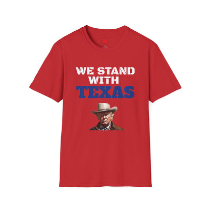 We Stand With Texas Flag Trump 2024 Unisex Softstyle T-Shirt MAGA
