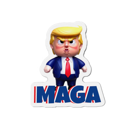 Little Trump MAGA – gestanzter Magnet-Cartoon im wütenden Stil