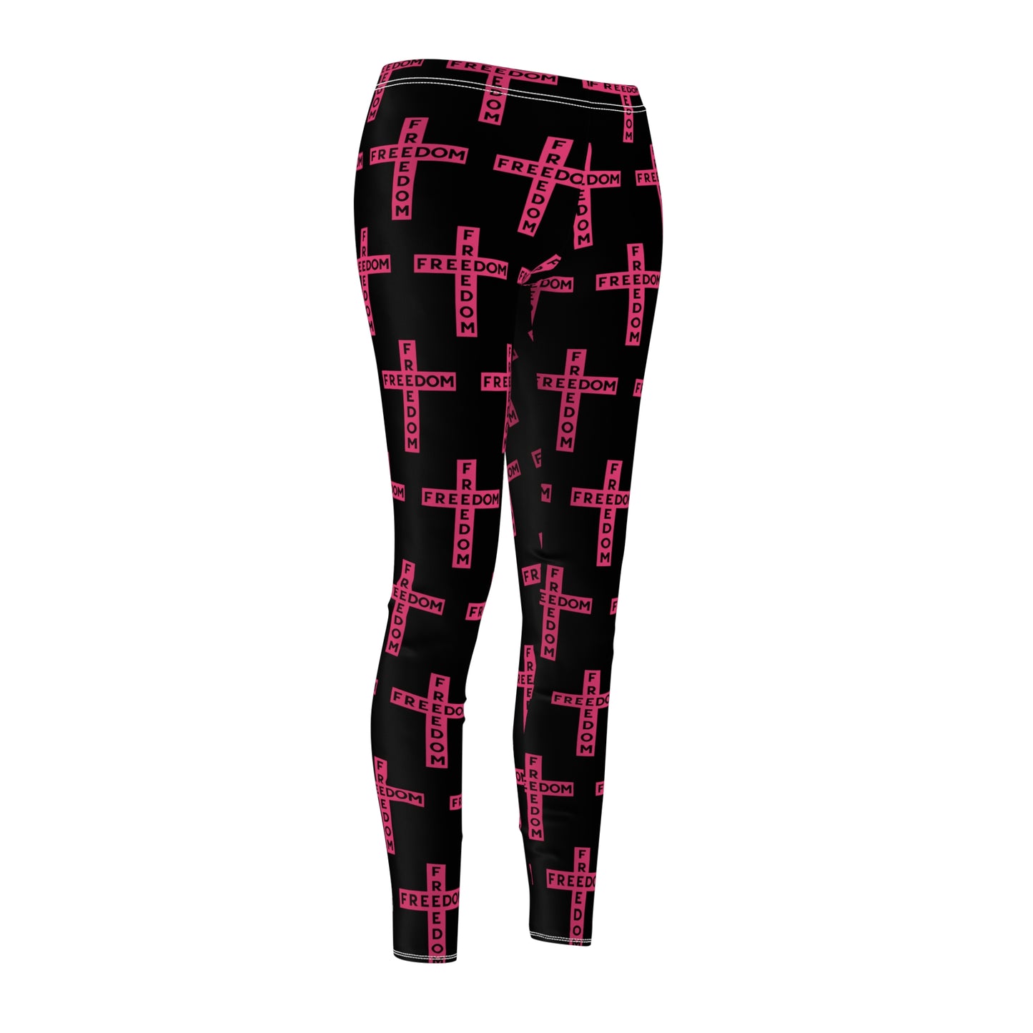 Freedom Cross Charlie Kirk Women's Cut & Sew Casual Leggings