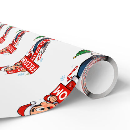 Freedom Cross Cartoon Charlie Kirk Merry Christmas Wrapping Papers