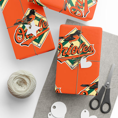 Baltimore Orioles Baseball MLB Birthday Graduation Gift Wrapping Paper Holiday