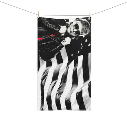 Cool Trump in leather jacket High Definition Print Kitchen Bathroom Soft Hand Towel