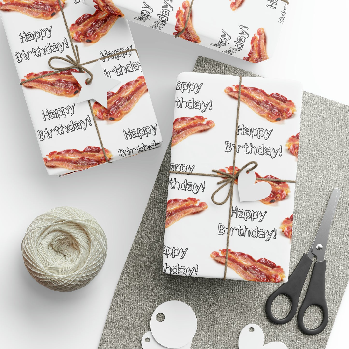 Real Bacon High Definition Happy Birthday Gift Present Holiday Wrapping Paper