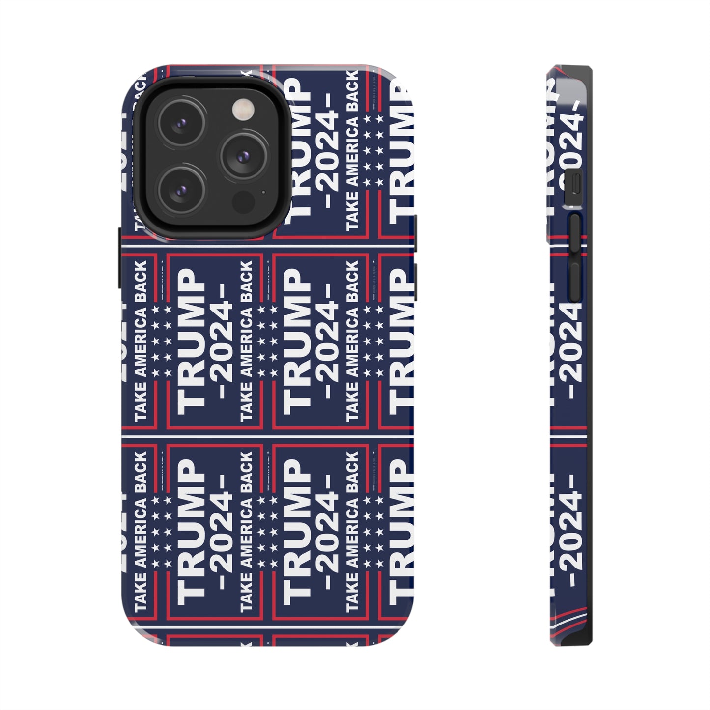 Trump 2024 Take America Back Blue Apple iPhone Tough Phone Cases