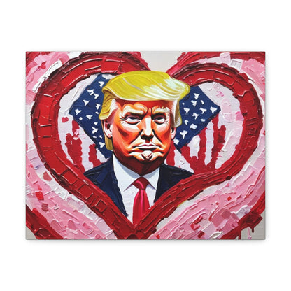 Donald Trump in the Hearts Reprint *Painting by Bella K. Canvas Gallery Wrap MAGA Valentine's Day Gift