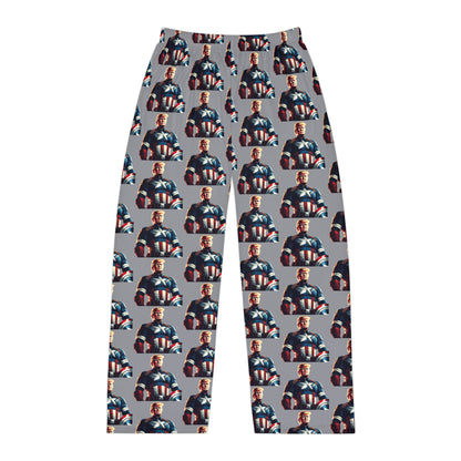 Captain Trump America Gray Men's Polyester Lounge Comfy Pajama Pants