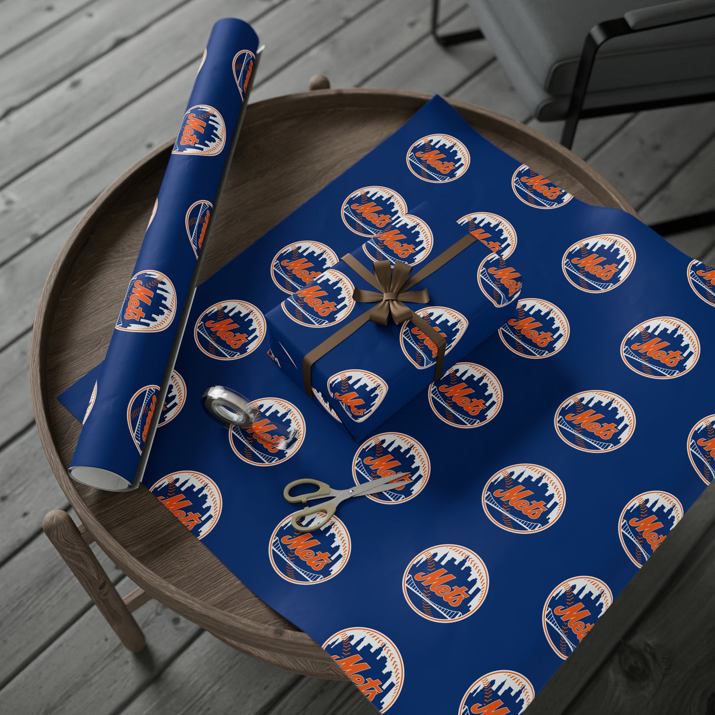 New York Mets Baseball MLB Birthday Gift Wrapping Paper Holiday