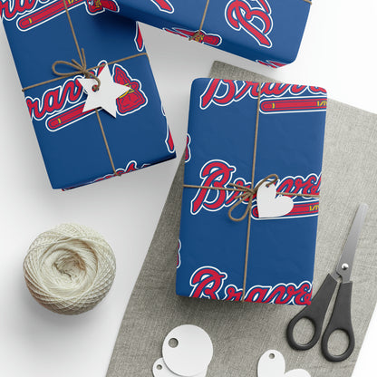 Atlanta Braves Baseball MLB Birthday Gift Wrapping Paper Holiday