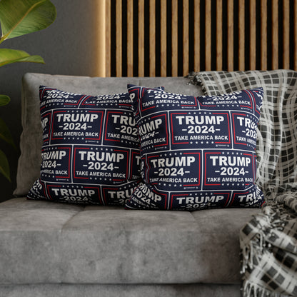 Trump 2024 Take America Back Blue Throw Pillow Case